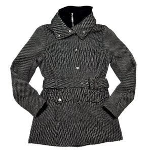 Guess Peacoat Jacket Gray Tweed Women's Small Winter Y2K McBling